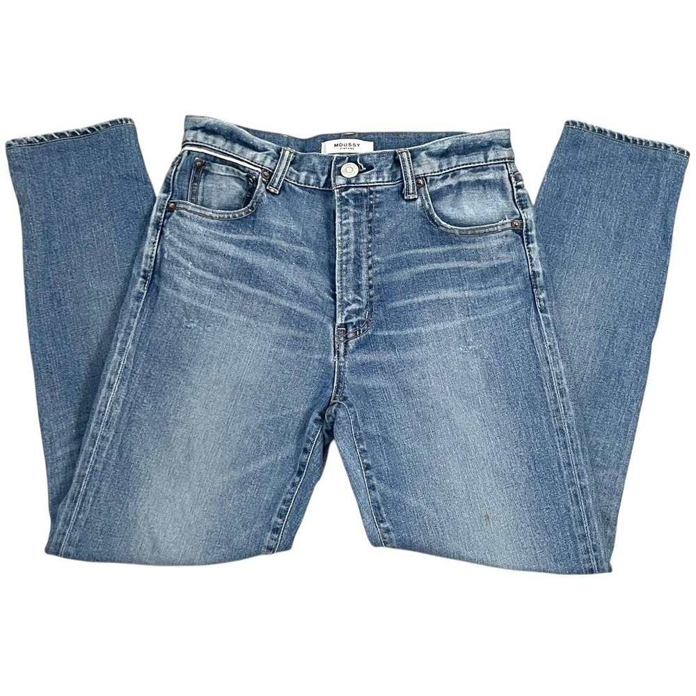 Moussy Vintage High‎ Rise Skinny Jeans Womens 27 Blue Excellent Distressed Japan - Picture 4 of 9